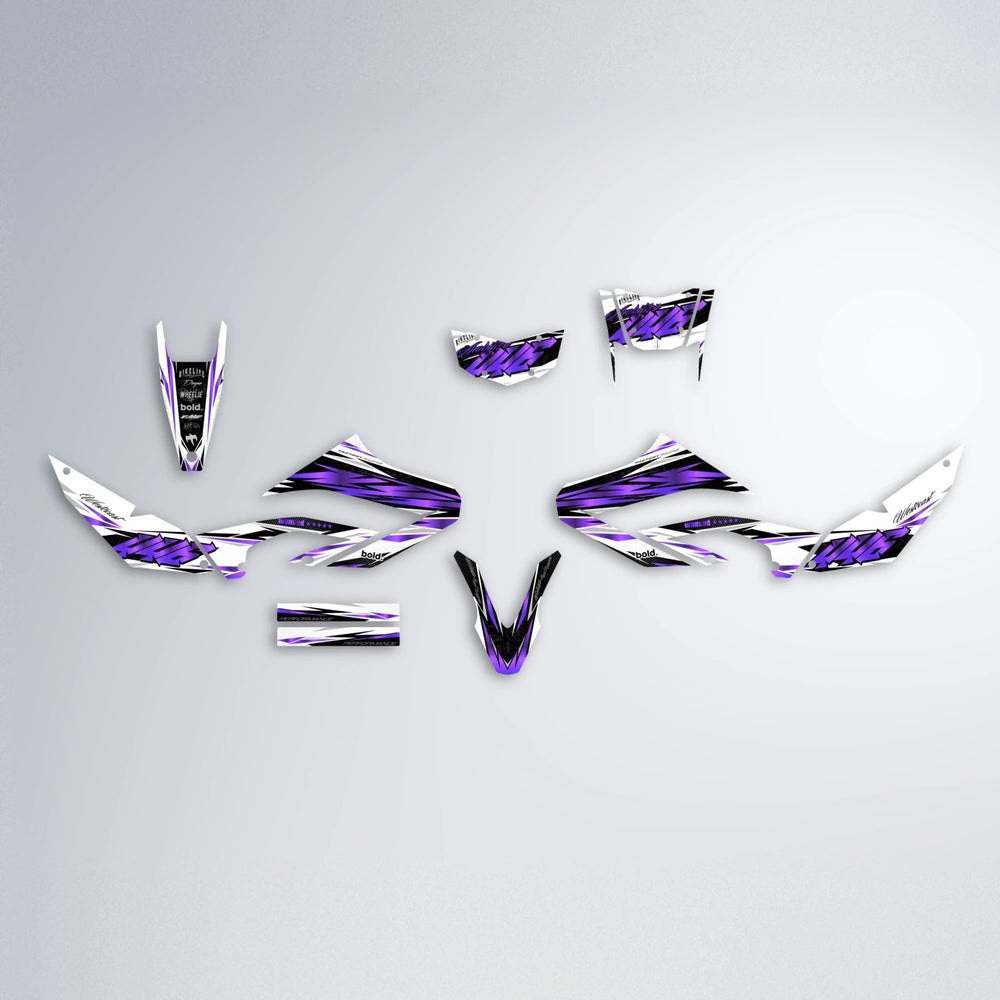 WESTCOAST Yamaha WR 125X graphics kit parts layout in Purple