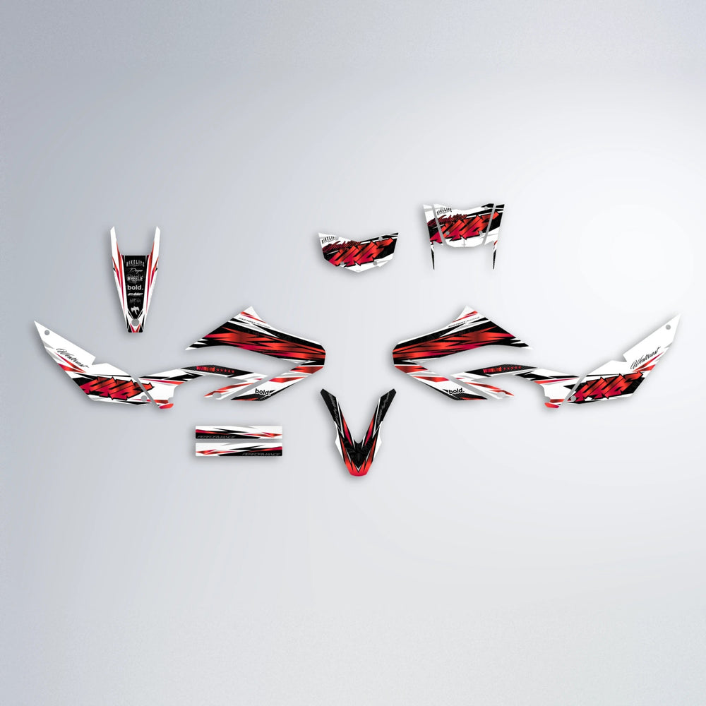 WESTCOAST Yamaha WR 125X graphics kit parts layout in Red