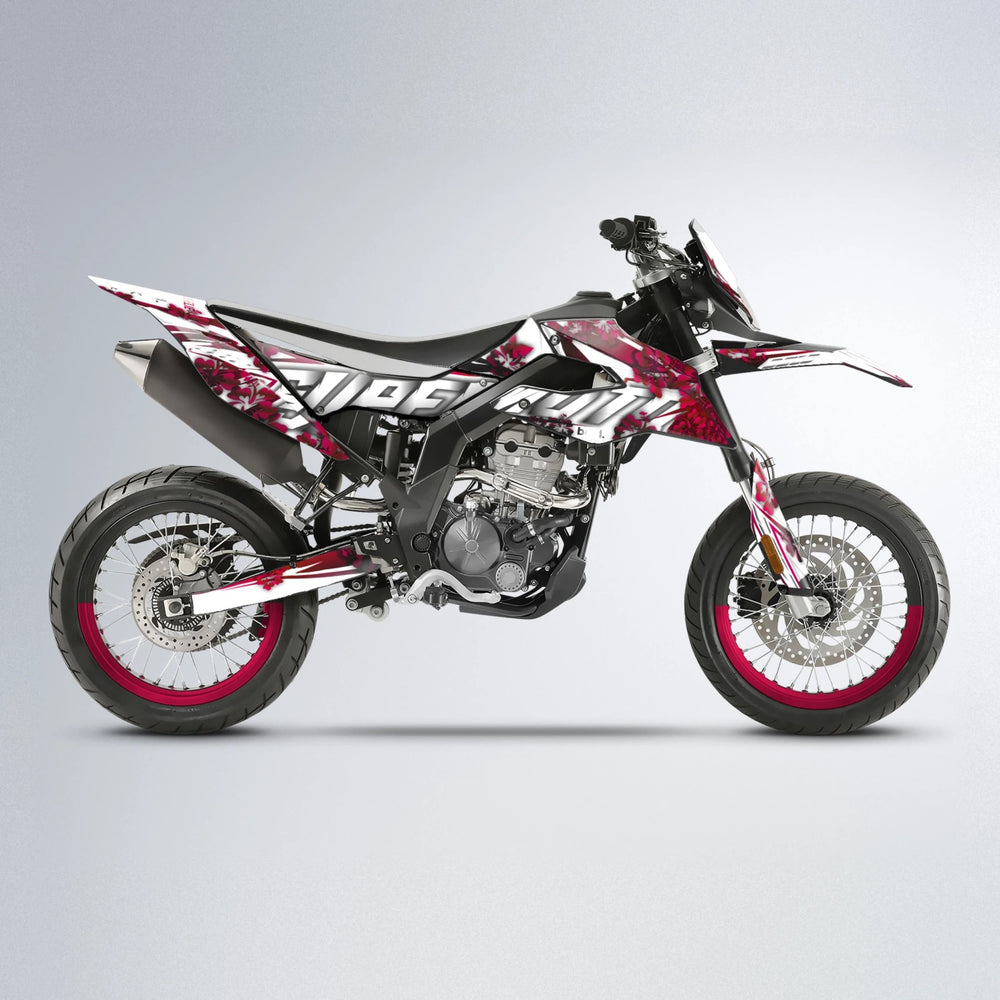 WNICOO Aprilia SX 125 supermoto graphics kit in Black & Red