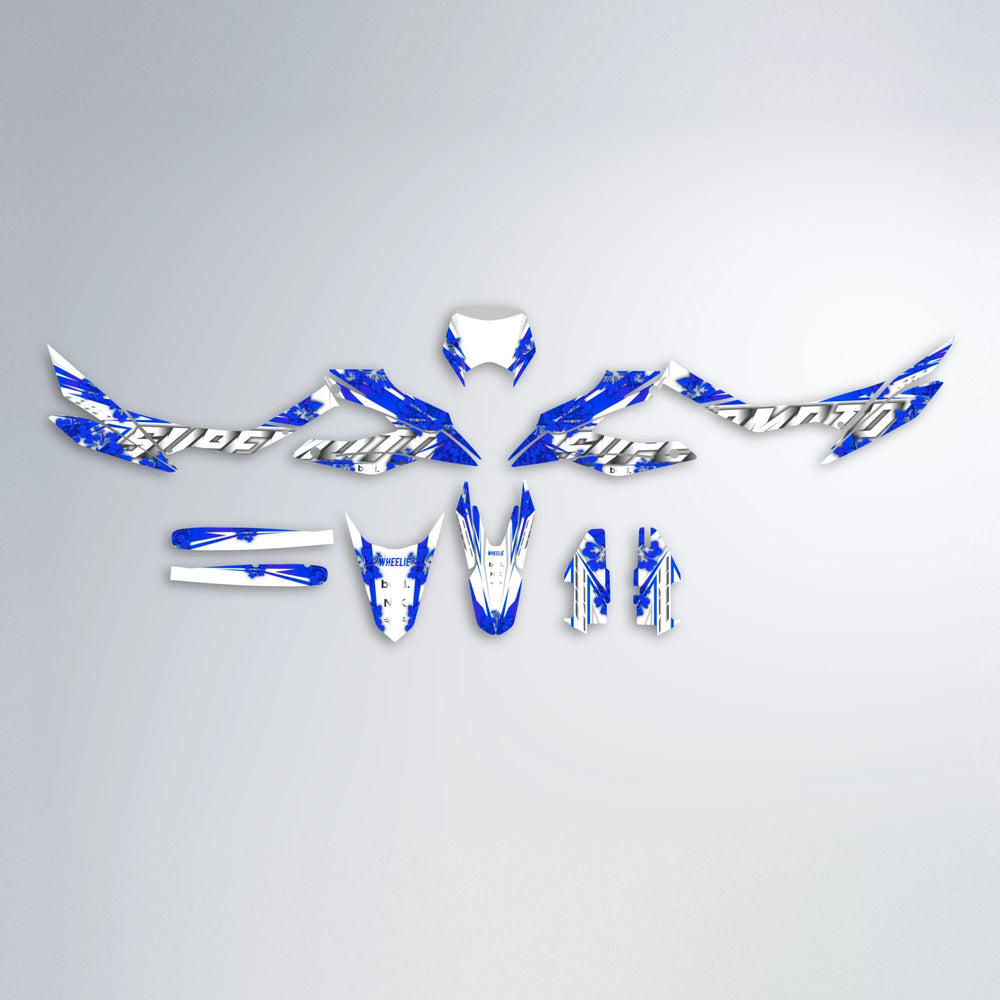 WNICOO Aprilia SX 125 graphics kit parts layout in Blue