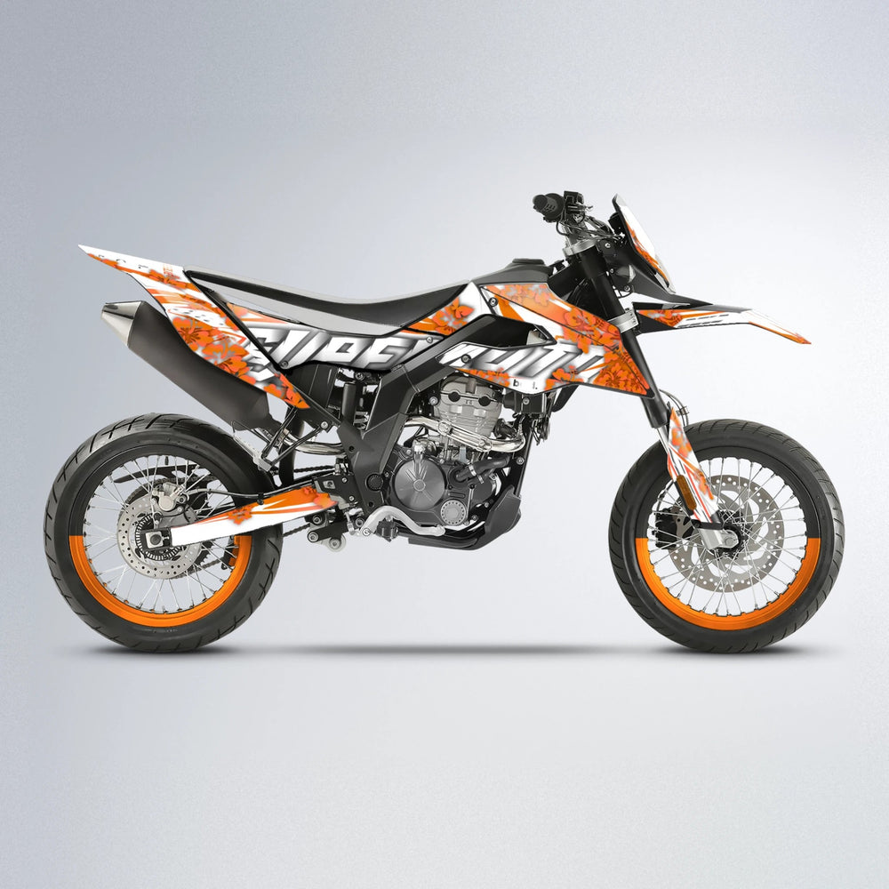 WNICOO Aprilia SX 125 supermoto graphics kit in Orange