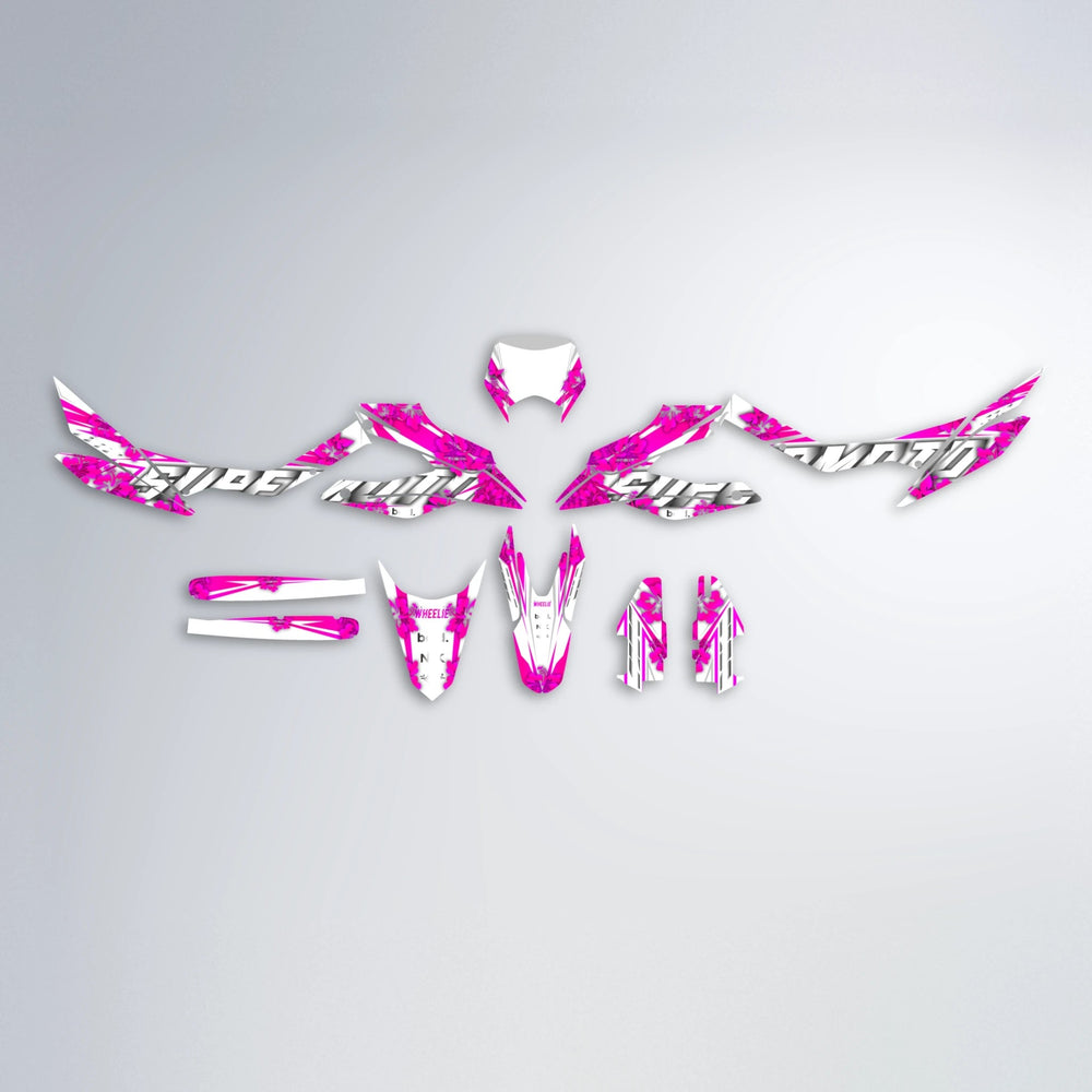 WNICOO Aprilia SX 125 graphics kit parts layout in Pink