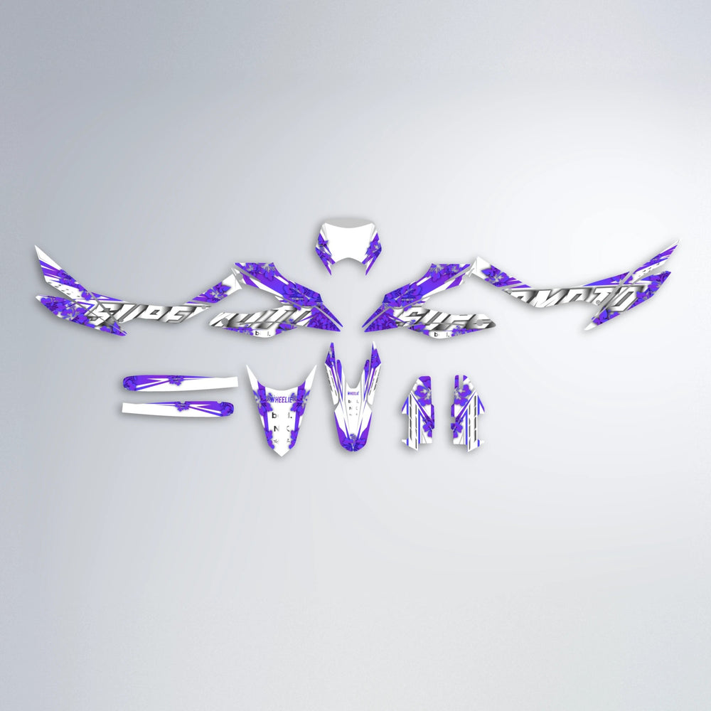 WNICOO Aprilia SX 125 graphics kit parts layout in Purple