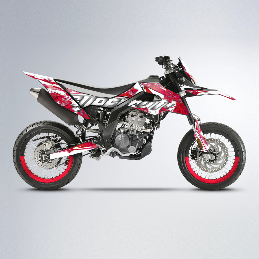 WNICOO Aprilia SX 125 supermoto graphics kit in Red