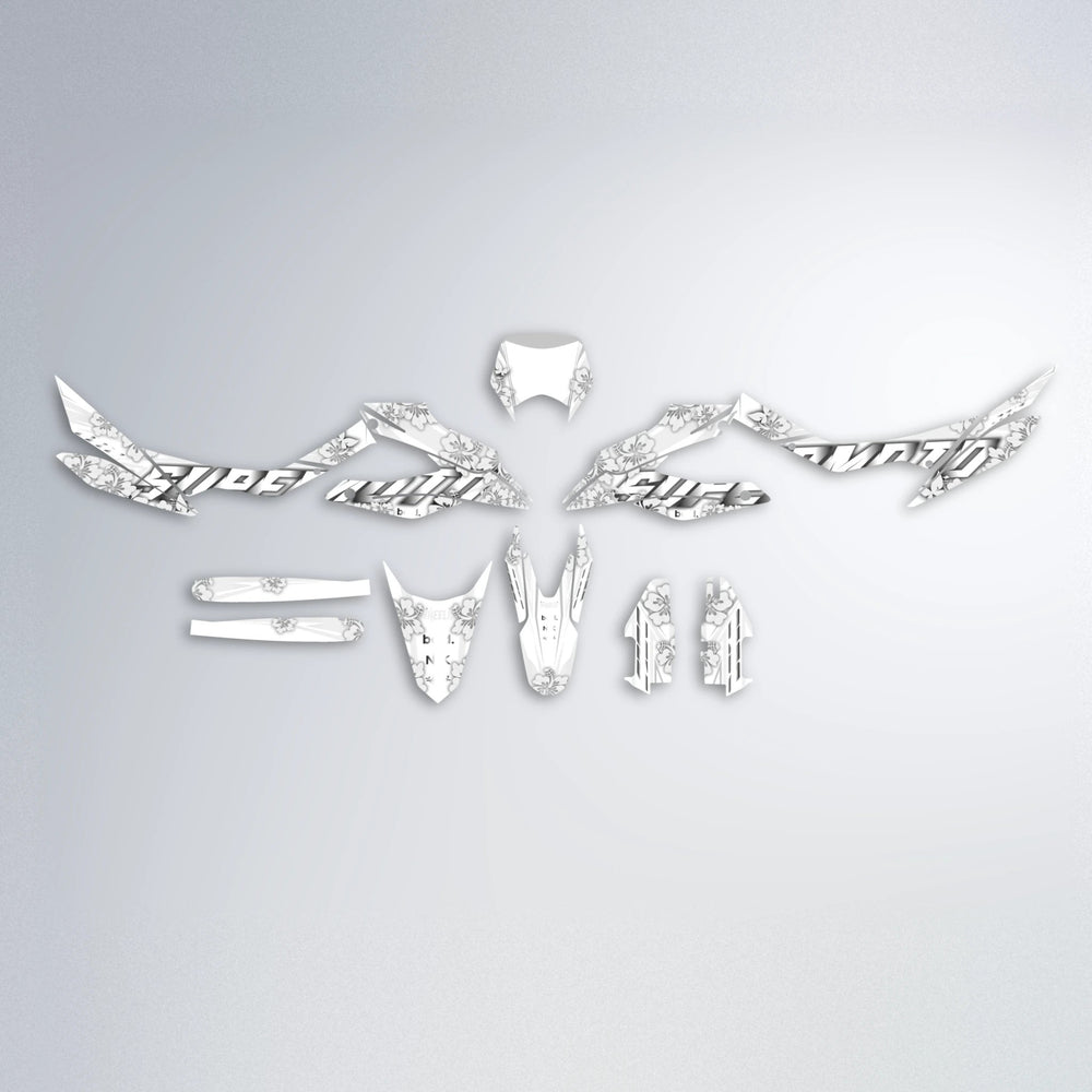 WNICOO Aprilia SX 125 graphics kit parts layout in White
