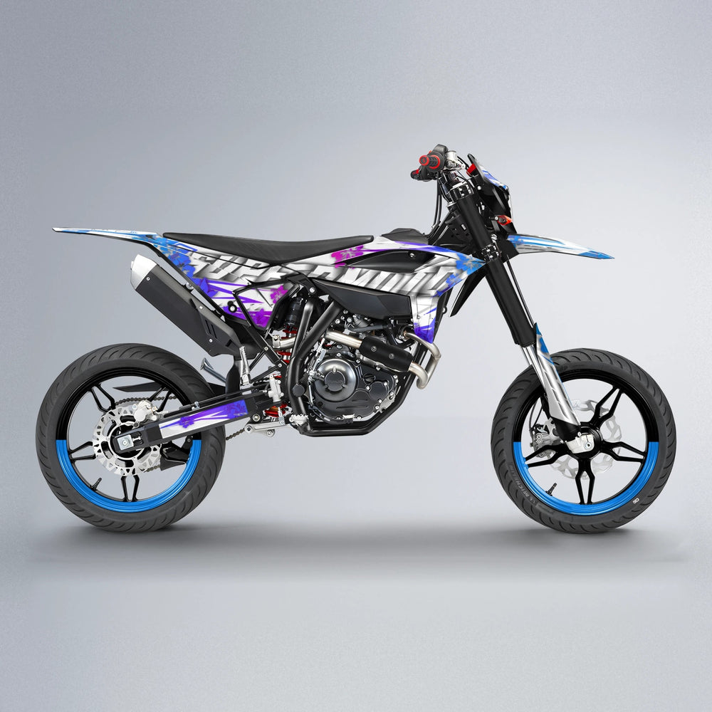 WNICOO Beta supermoto graphics kit in Blue Purple Fade
