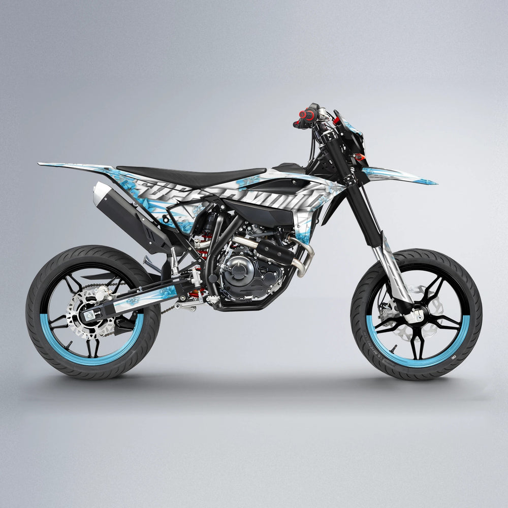 WNICOO Beta supermoto graphics kit in Light Blue & White