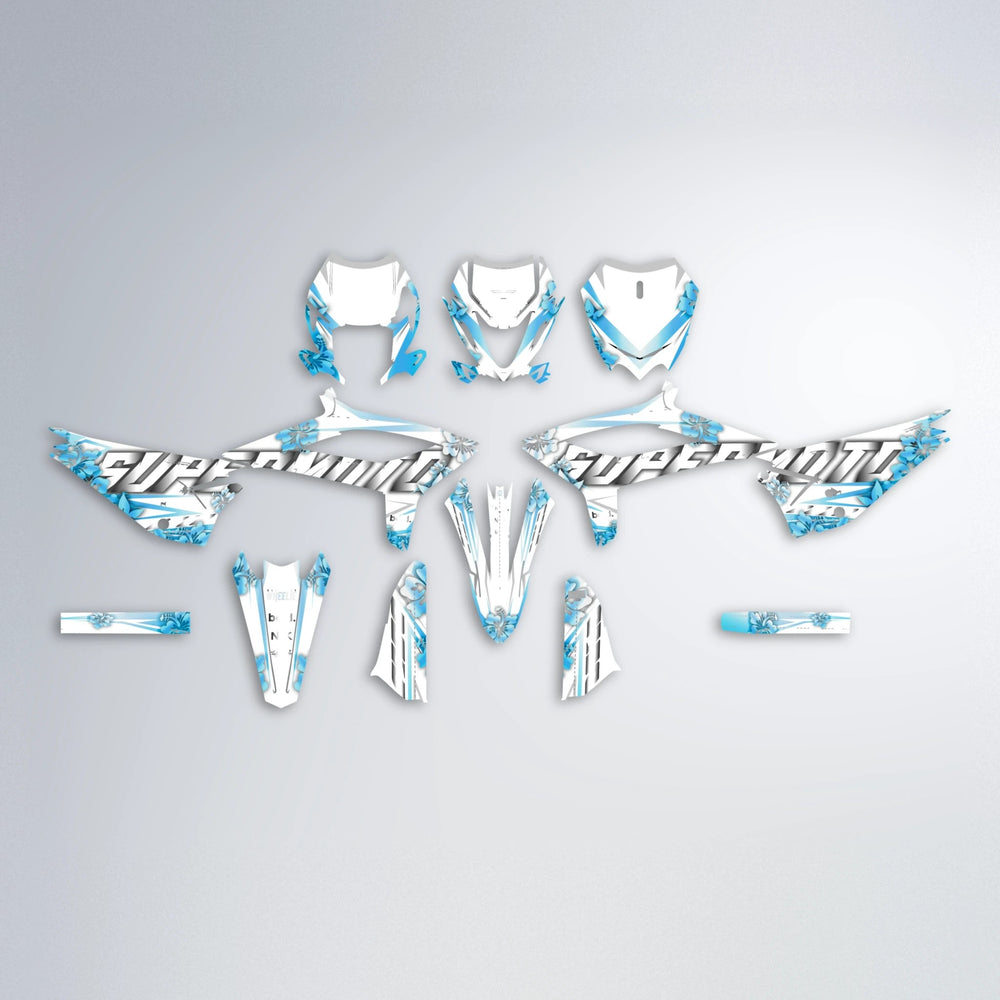 WNICOO Beta graphics kit parts layout in Light Blue & White