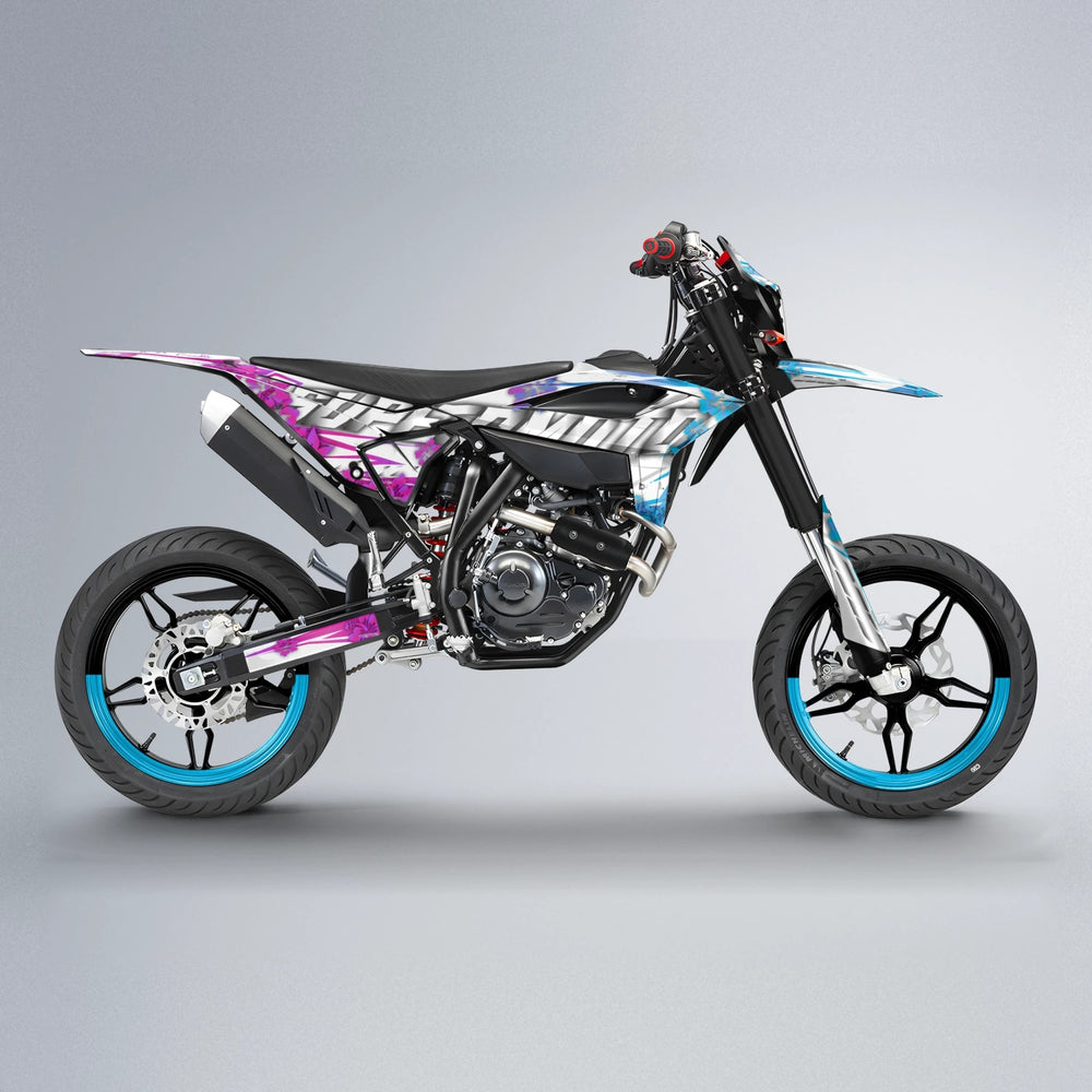 WNICOO Beta supermoto graphics kit in Pink & Light Blue