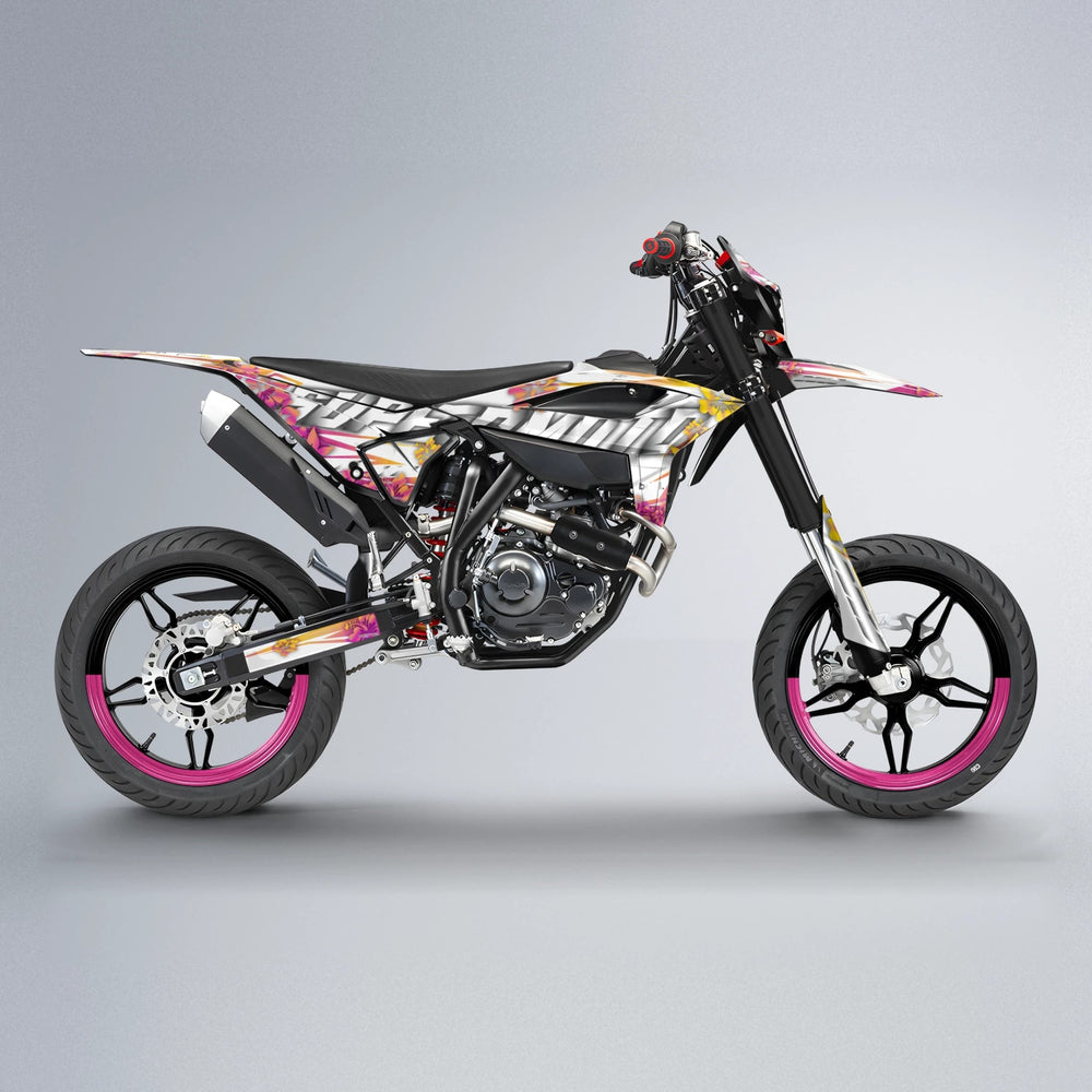 WNICOO Beta supermoto graphics kit in Pink & Yellow