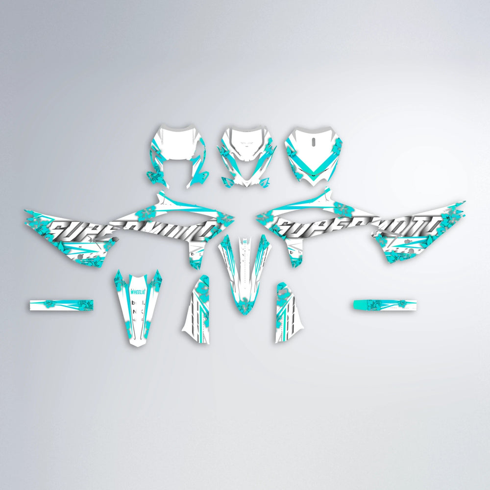 WNICOO Beta graphics kit parts layout in Teal