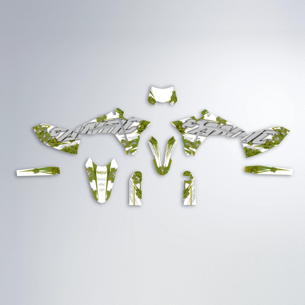 WNICOO Fantic graphics kit parts layout in Olive
