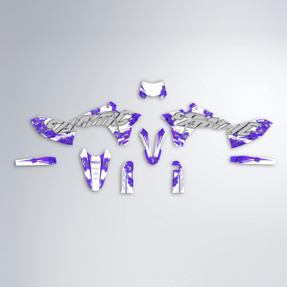 WNICOO Fantic graphics kit parts layout in Purple