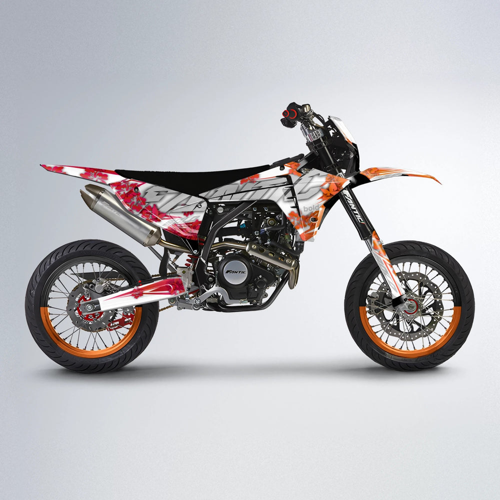WNICOO Fantic supermoto graphics kit in Red & Orange
