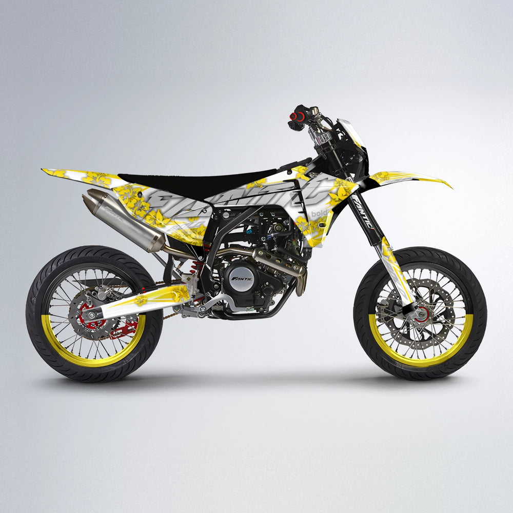 WNICOO Fantic supermoto graphics kit in Yellow