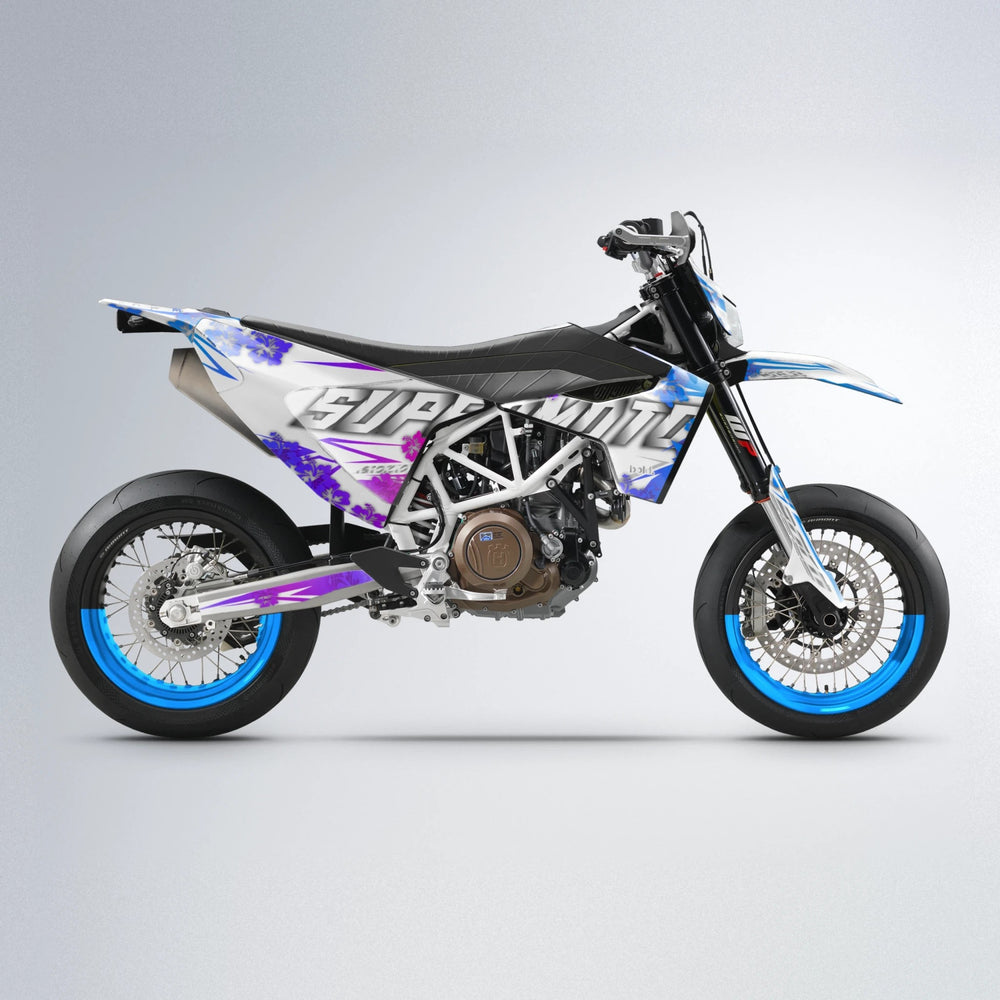 WNICOO Husqvarna 701 supermoto graphics kit in Blue Purple Fade