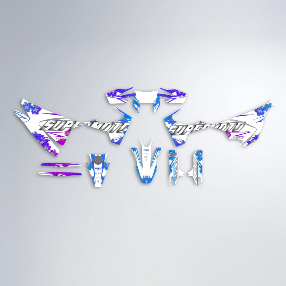 WNICOO Husqvarna 701 graphics kit parts layout in Blue Purple Fade