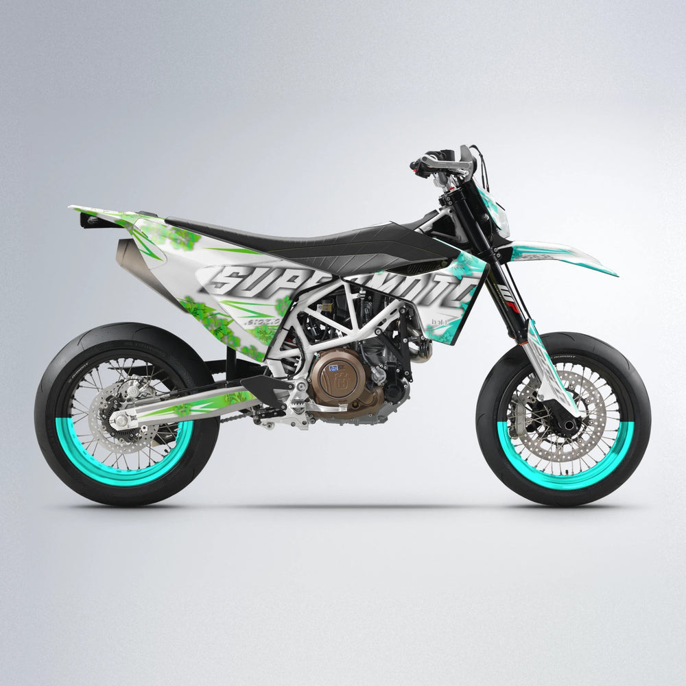 WNICOO Husqvarna 701 supermoto graphics kit in Cyan & Green