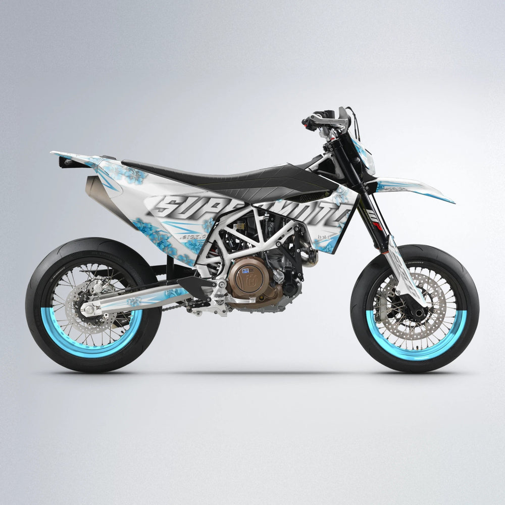 WNICOO Husqvarna 701 supermoto graphics kit in Light Blue & White