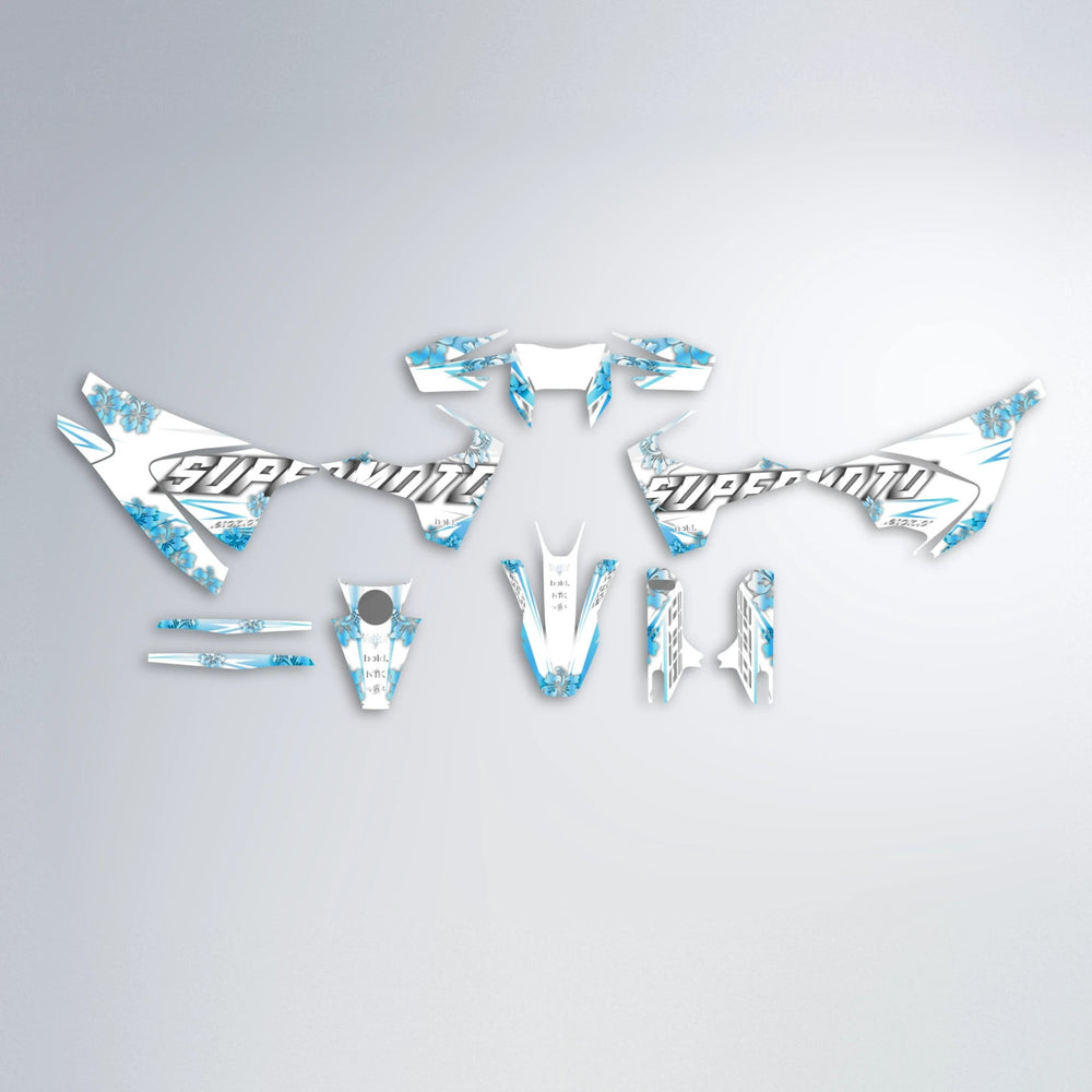 WNICOO Husqvarna 701 graphics kit parts layout in Light Blue & White
