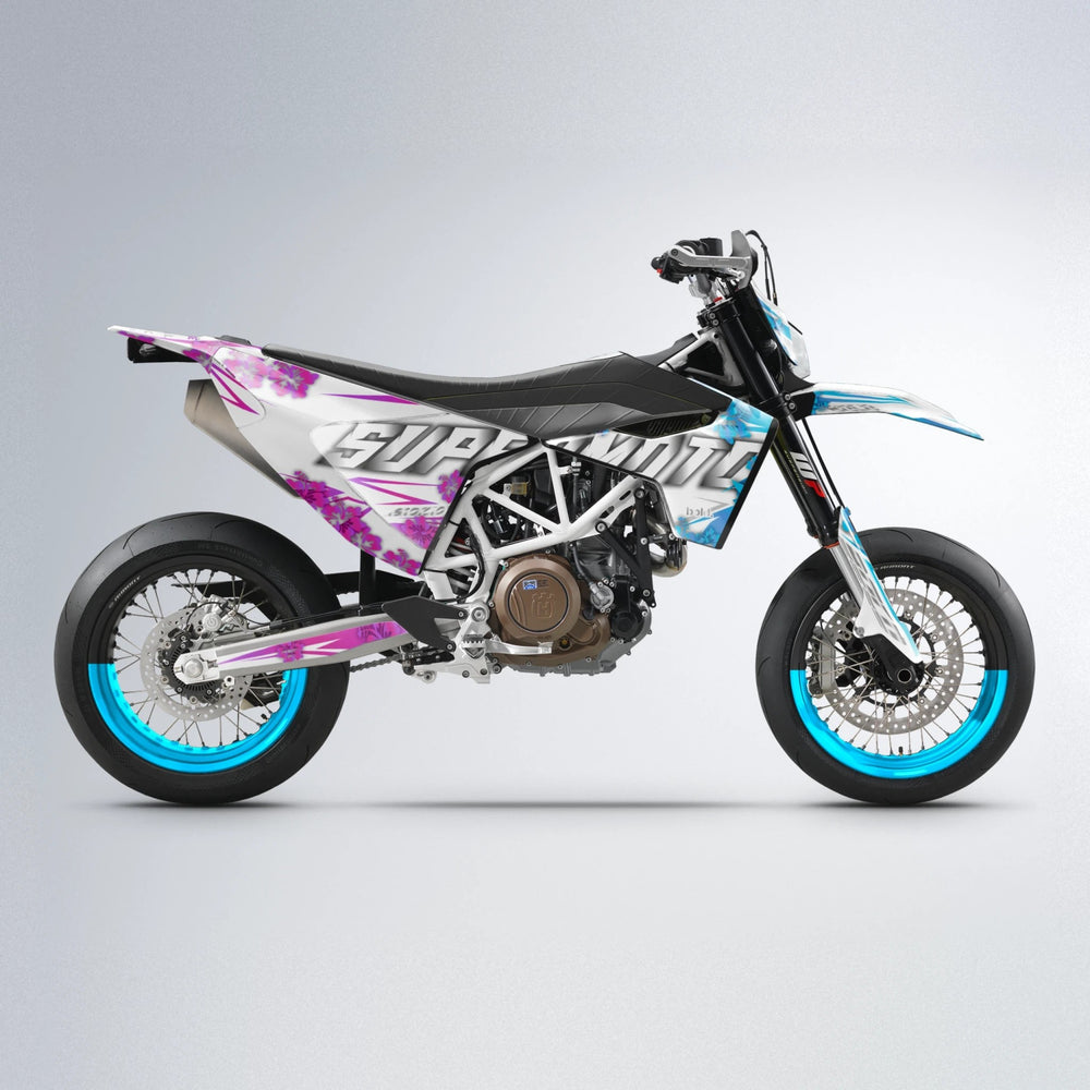 WNICOO Husqvarna 701 supermoto graphics kit in Pink & Light Blue