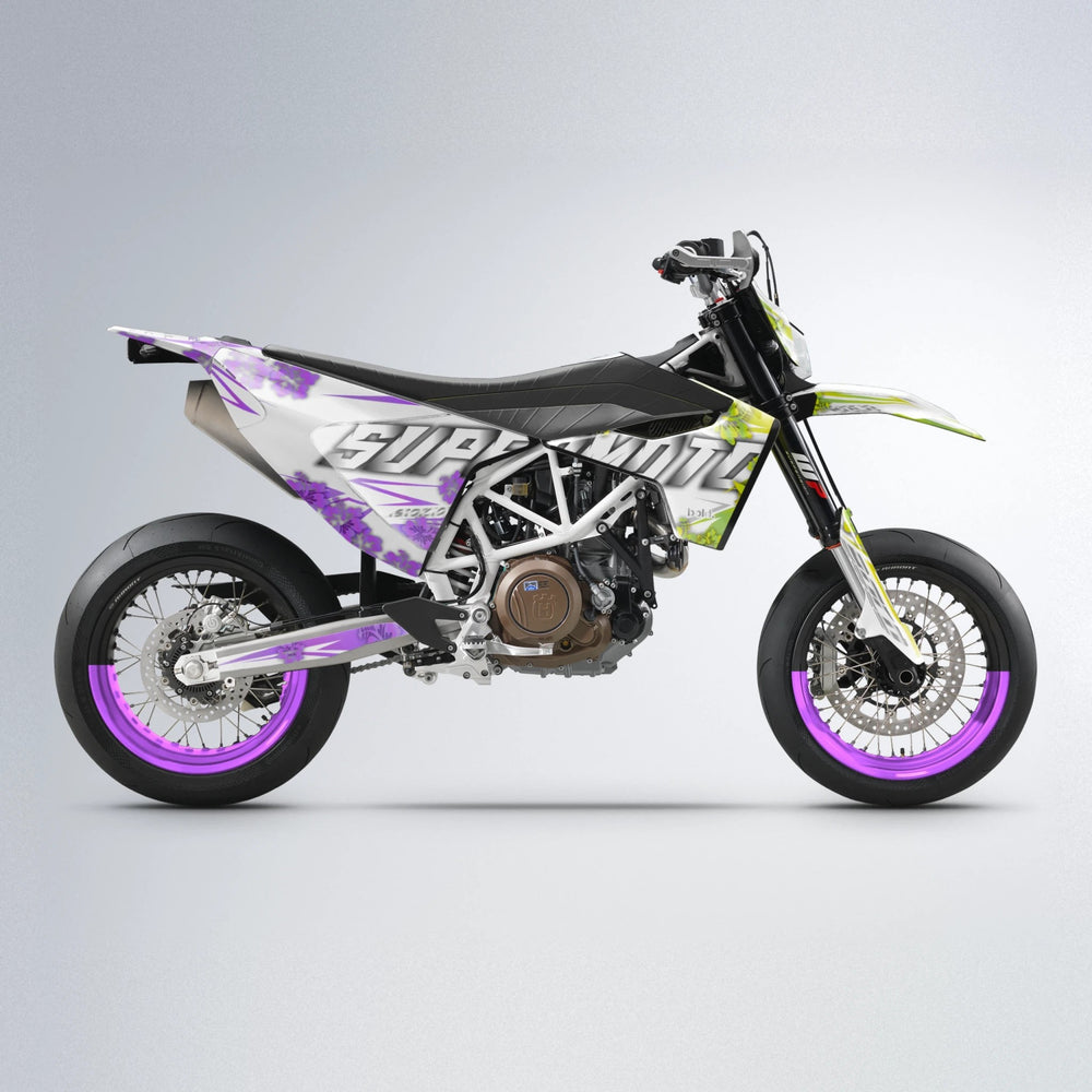 WNICOO Husqvarna 701 supermoto graphics kit in Purple & Yellow