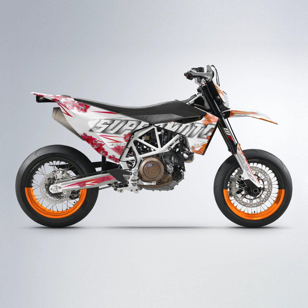 WNICOO Husqvarna 701 supermoto graphics kit in Red & Orange