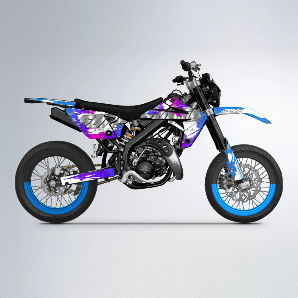 WNICOO Rieju MRT supermoto graphics kit in Blue Purple Fade