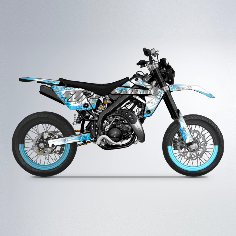 WNICOO Rieju MRT supermoto graphics kit in Light Blue & White