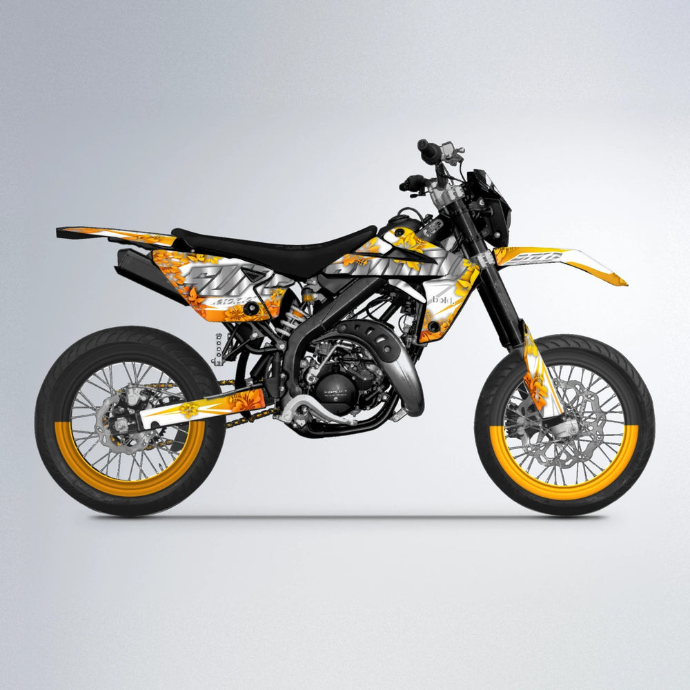 WNICOO Rieju MRT supermoto graphics kit in Orange & Yellow