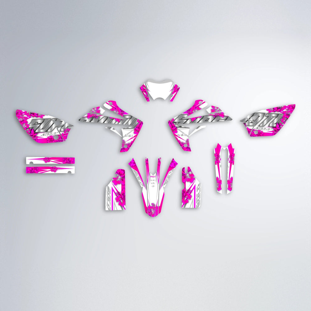 WNICOO Rieju MRT graphics kit parts layout in Pink