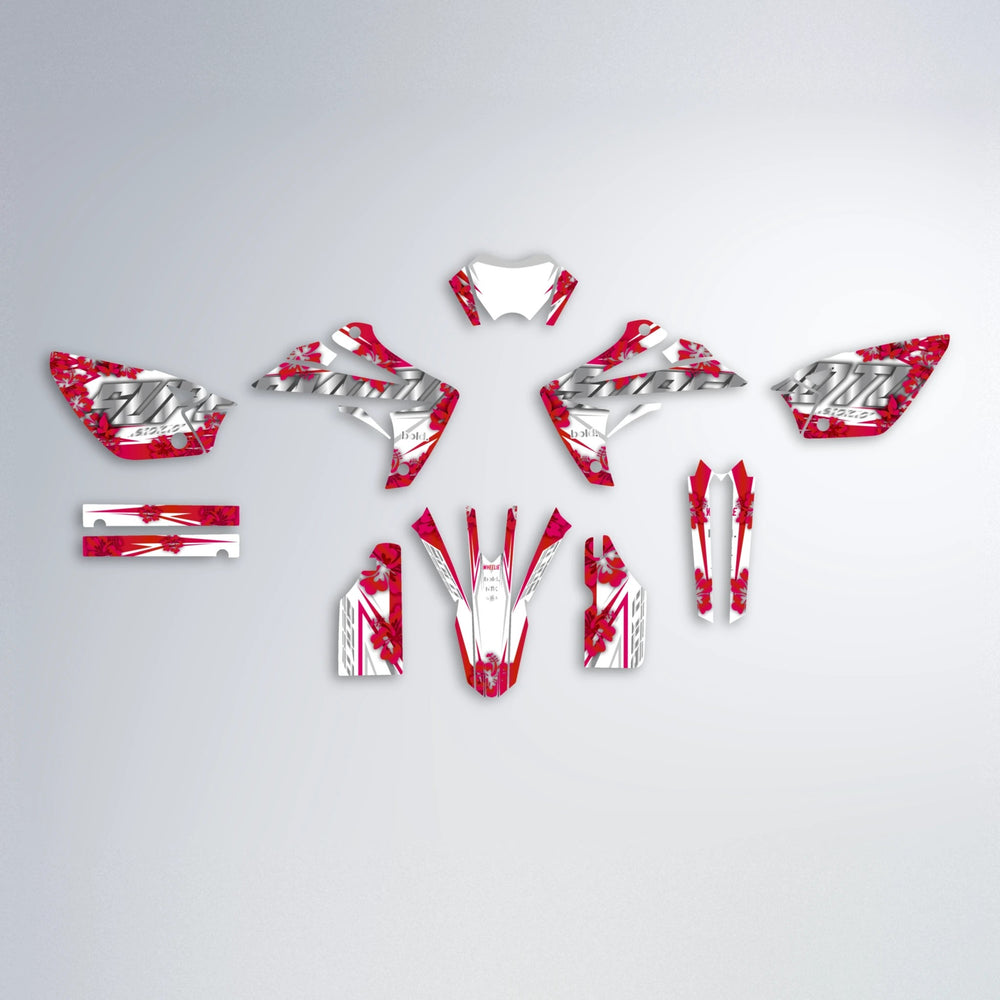 WNICOO Rieju MRT graphics kit parts layout in Red
