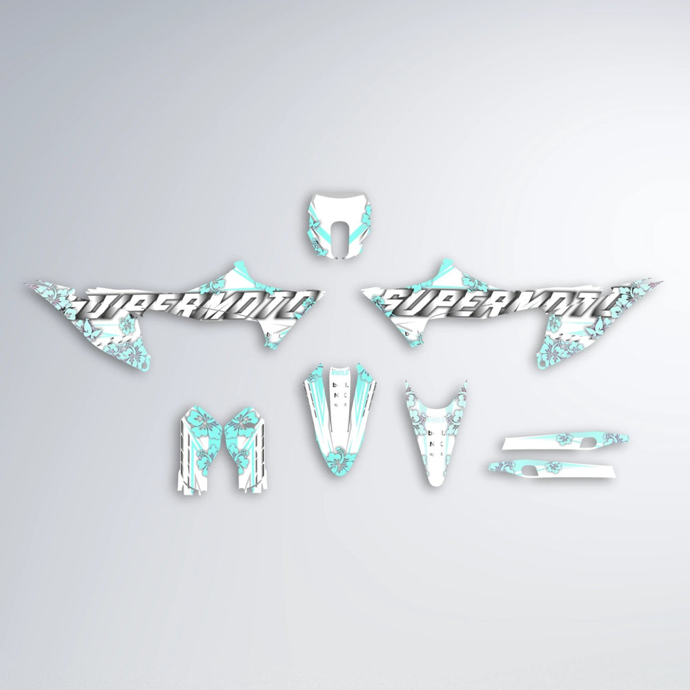 WNICOO Stark Varg MX graphics kit parts layout in Mint