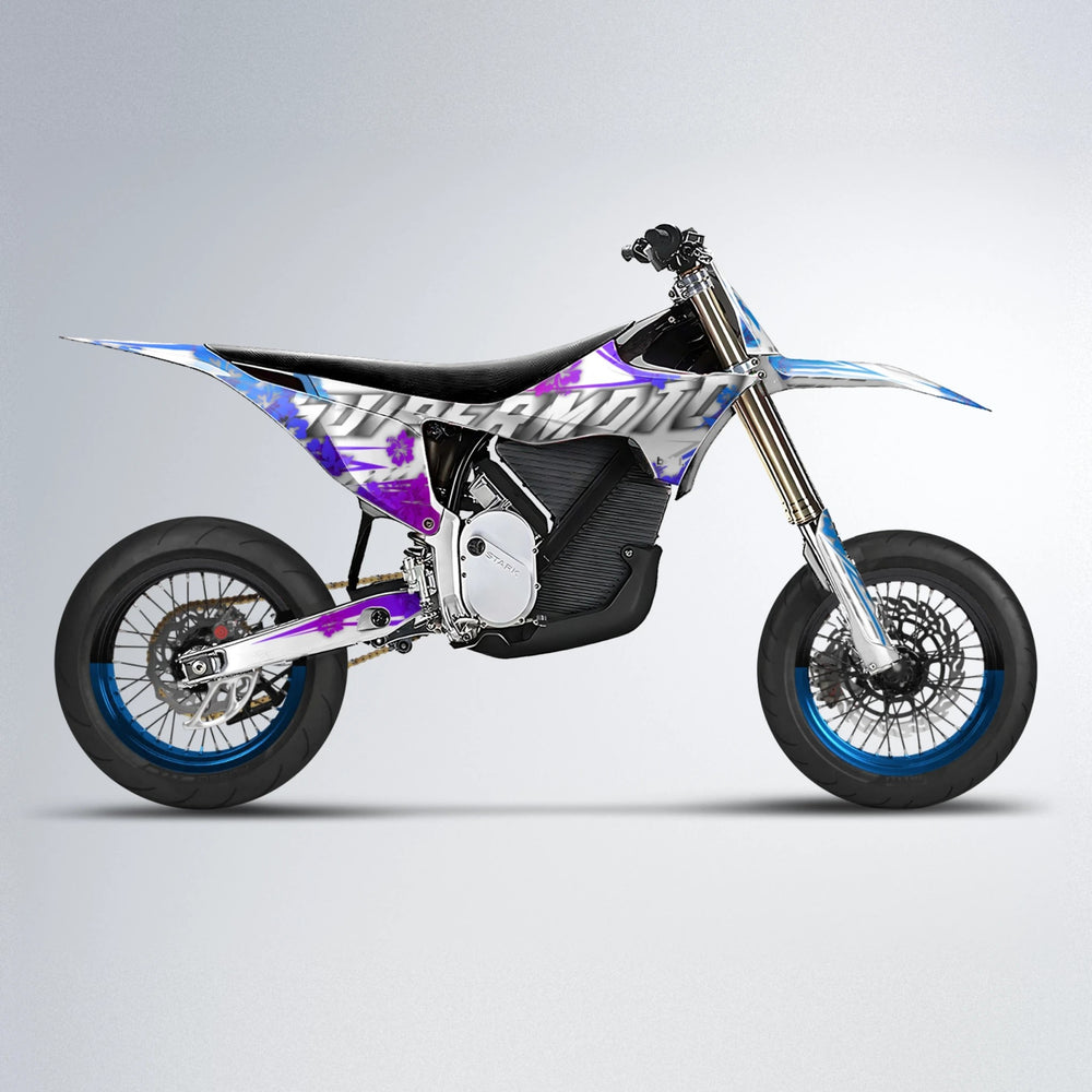WNICOO Stark Varg SM supermoto graphics kit in Blue Purple Fade
