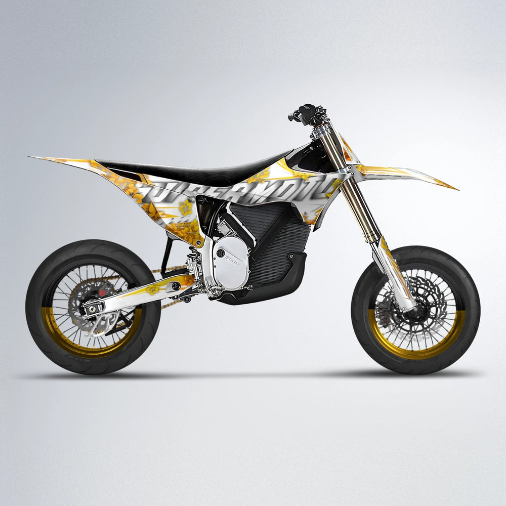 WNICOO Stark Varg SM supermoto graphics kit in Orange & Yellow