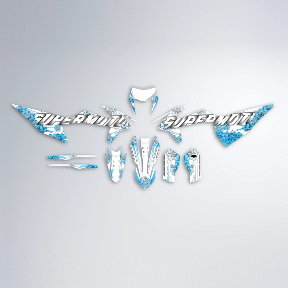 WNICOO graphics kit parts layout in Light Blue & White