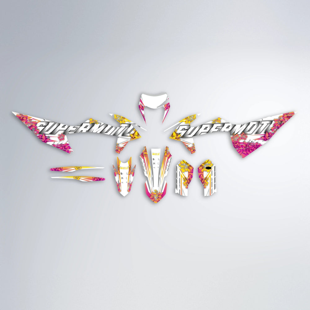WNICOO graphics kit parts layout in Pink & Yellow