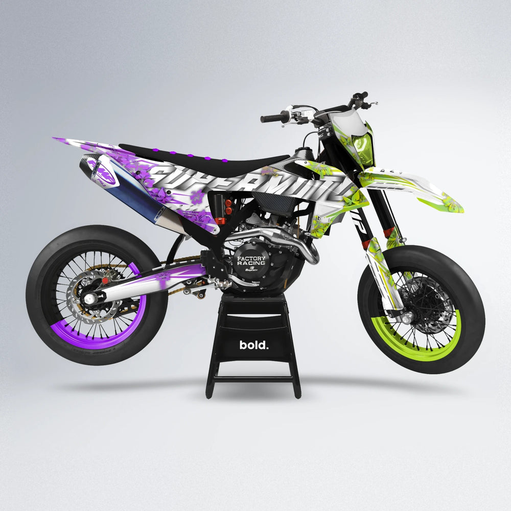 WNICOO supermoto graphics kit in Purple & Yellow
