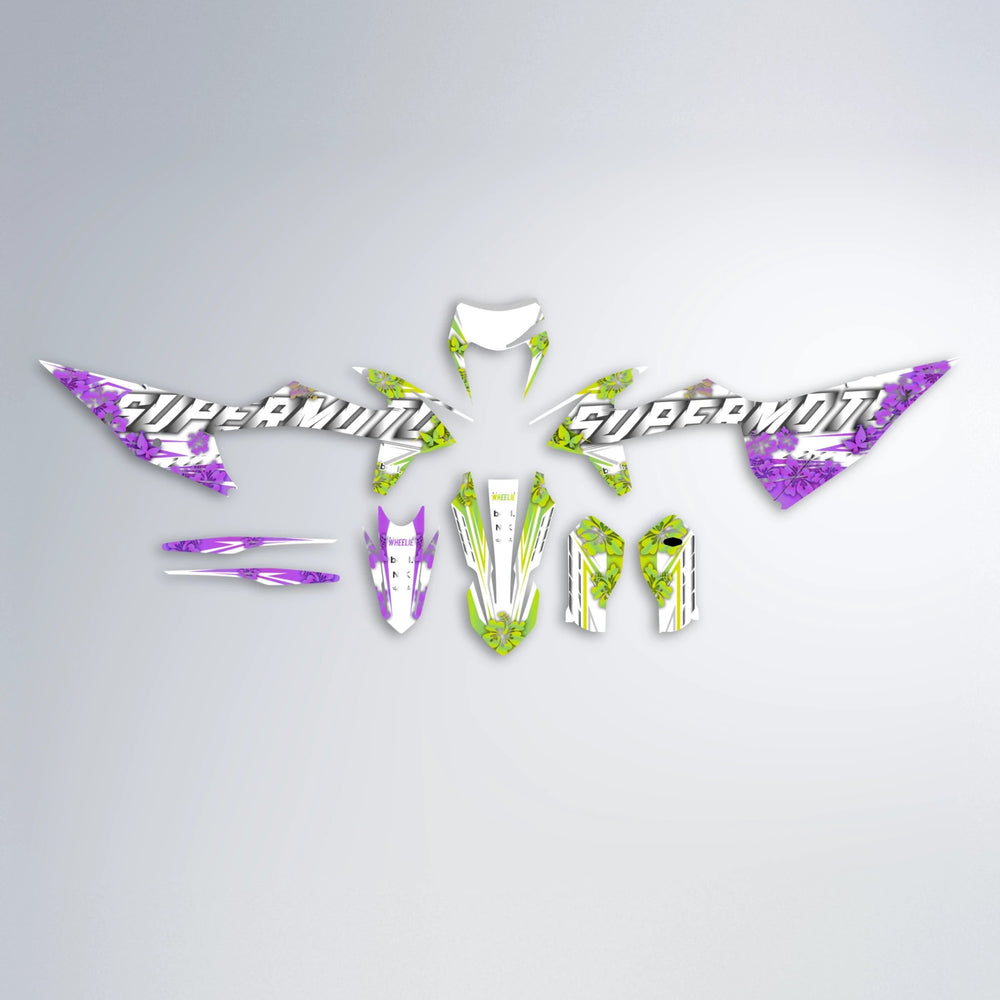 WNICOO graphics kit parts layout in Purple & Yellow