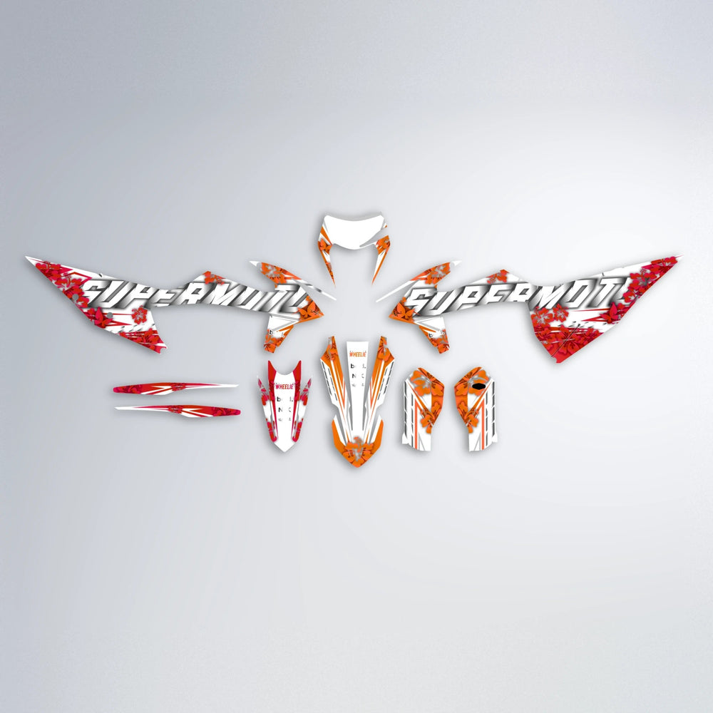 WNICOO graphics kit parts layout in Red & Orange