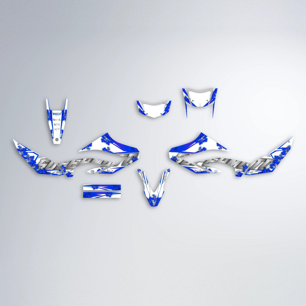 WNICOO Yamaha WR 125X graphics kit parts layout in Blue