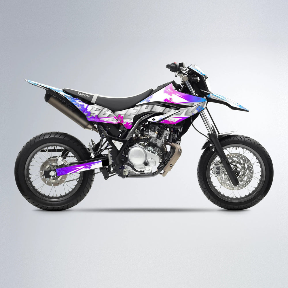 WNICOO Yamaha WR 125X supermoto graphics kit in Blue Purple Fade
