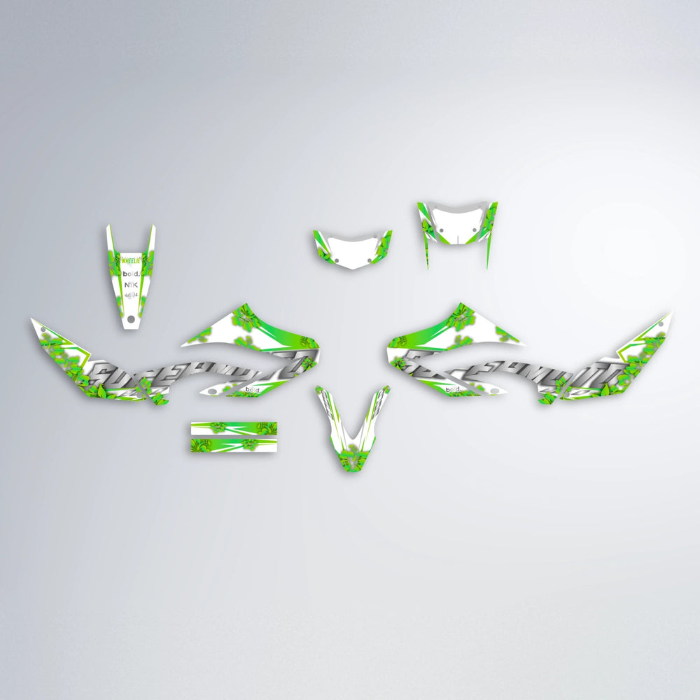 WNICOO Yamaha WR 125X graphics kit parts layout in Green
