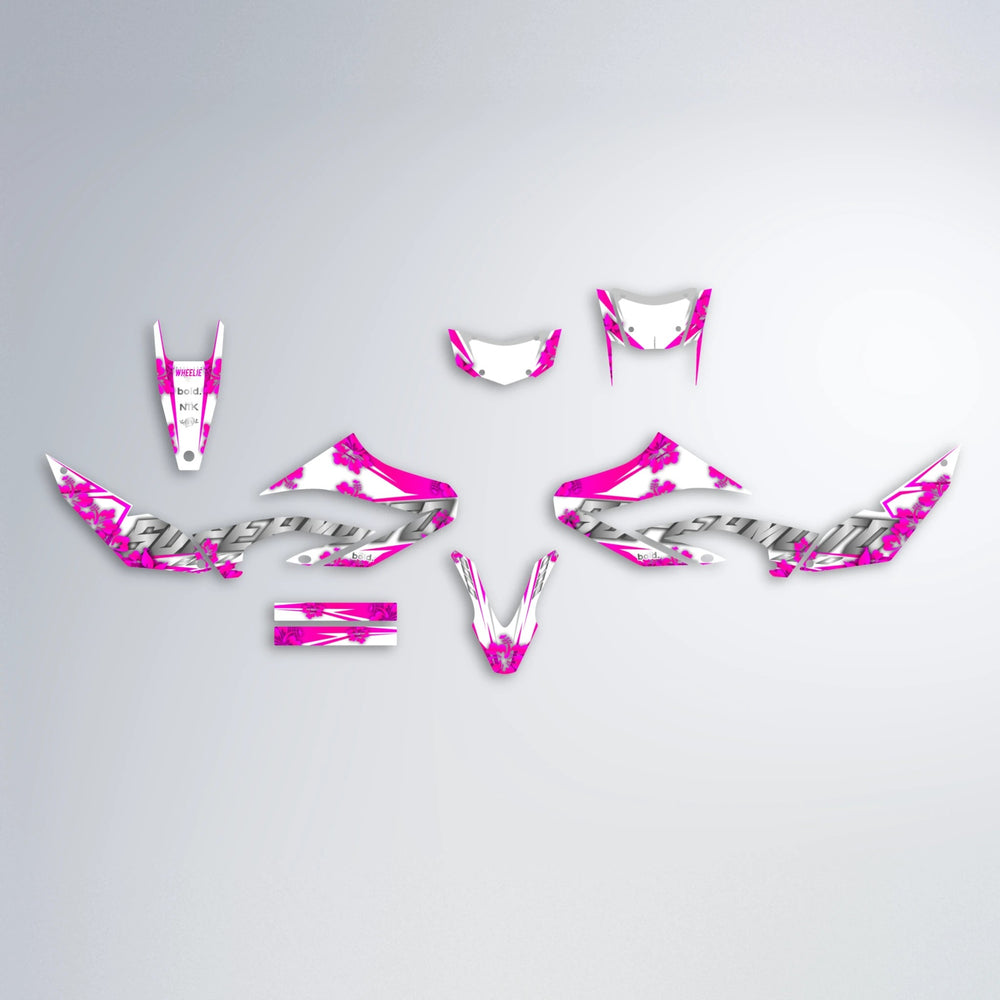 WNICOO Yamaha WR 125X graphics kit parts layout in Pink