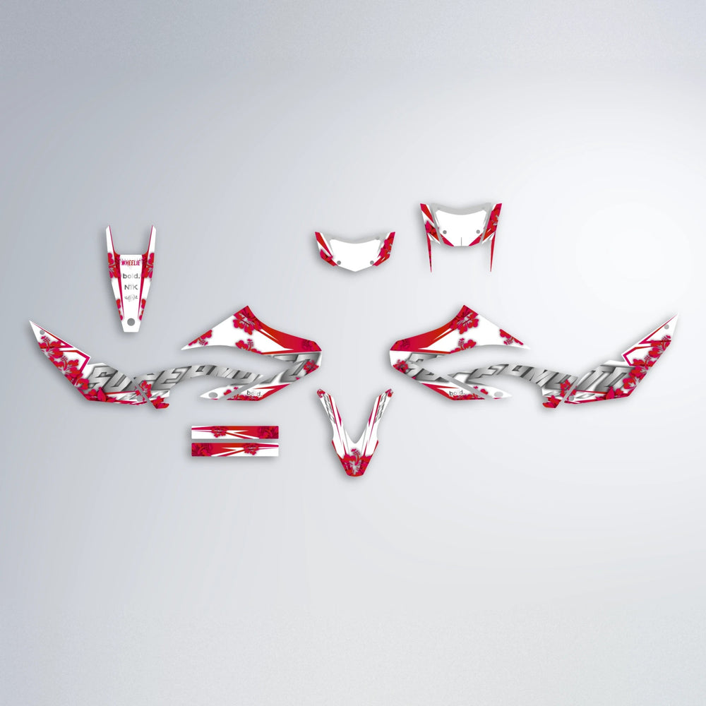 WNICOO Yamaha WR 125X graphics kit parts layout in Red