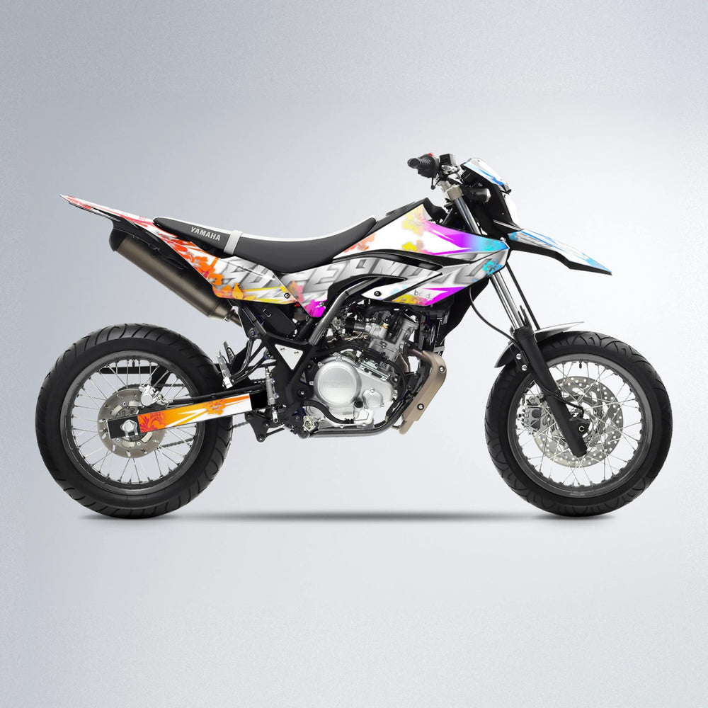WNICOO Yamaha WR 125X supermoto graphics kit in Sunset Fade