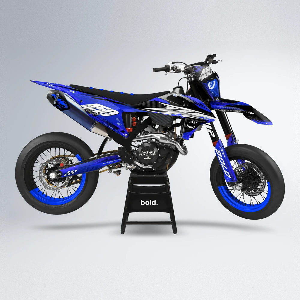 WRATH supermoto graphics kit in Blue