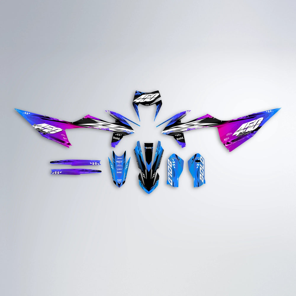 WRATH graphics kit parts layout in Blue Purple Fade