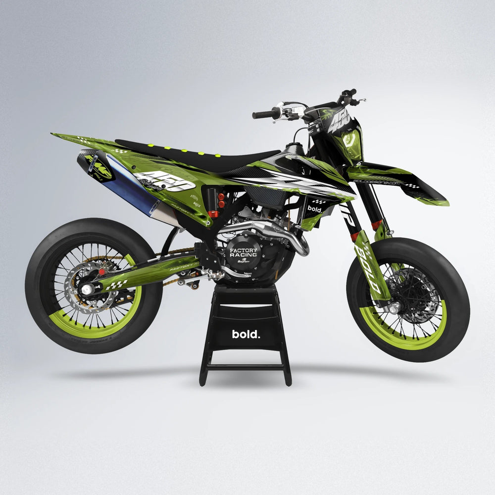 WRATH supermoto graphics kit in Olive