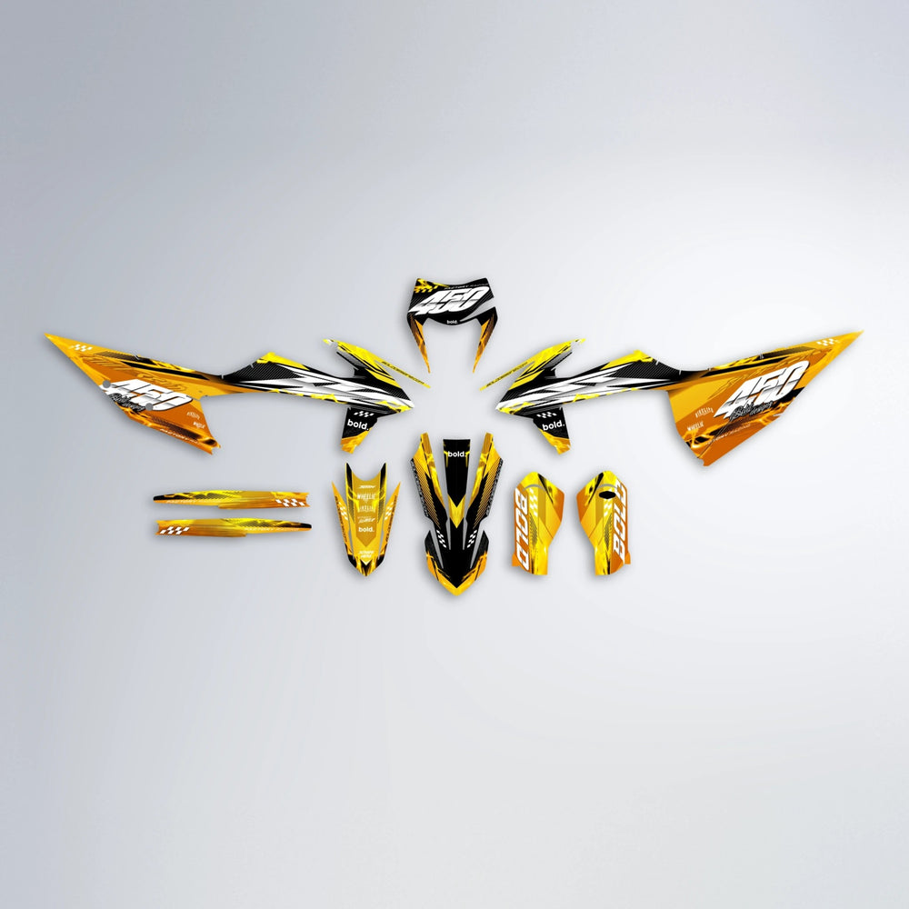 WRATH graphics kit parts layout in Orange & Yellow